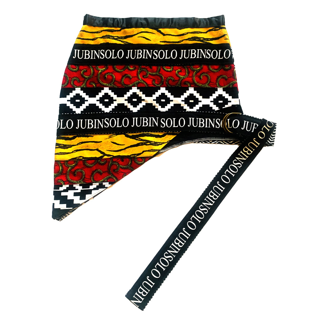African Print Logo Skirt