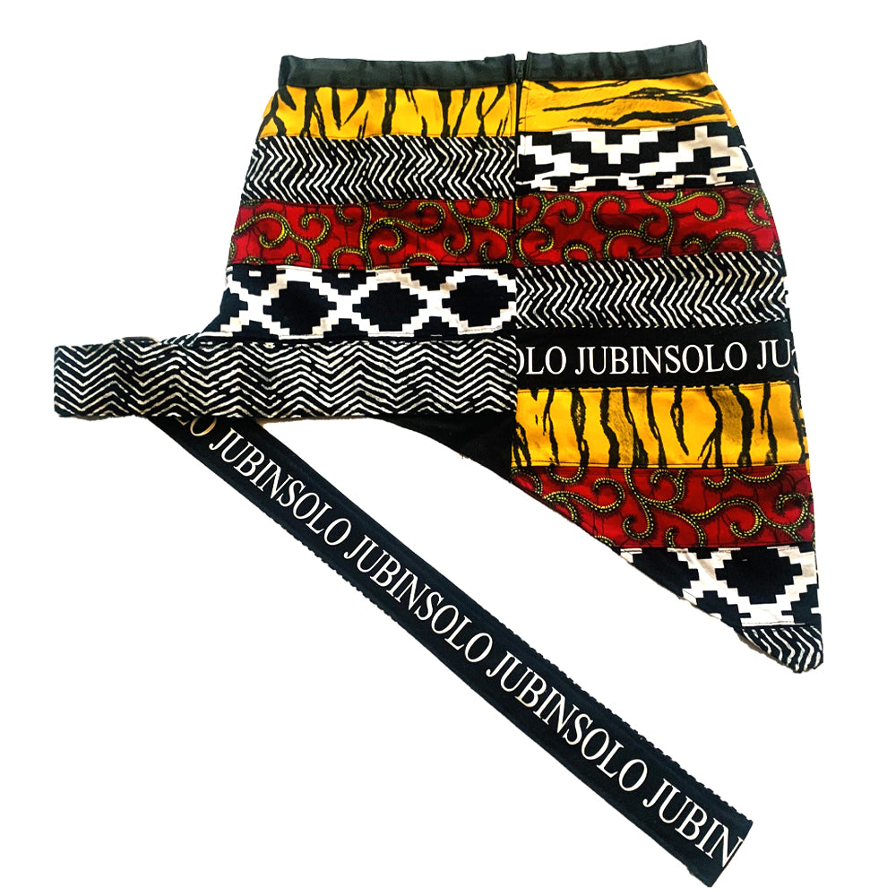 African Print Logo Skirt